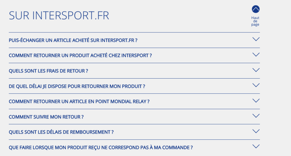 Retour Intersport.fr