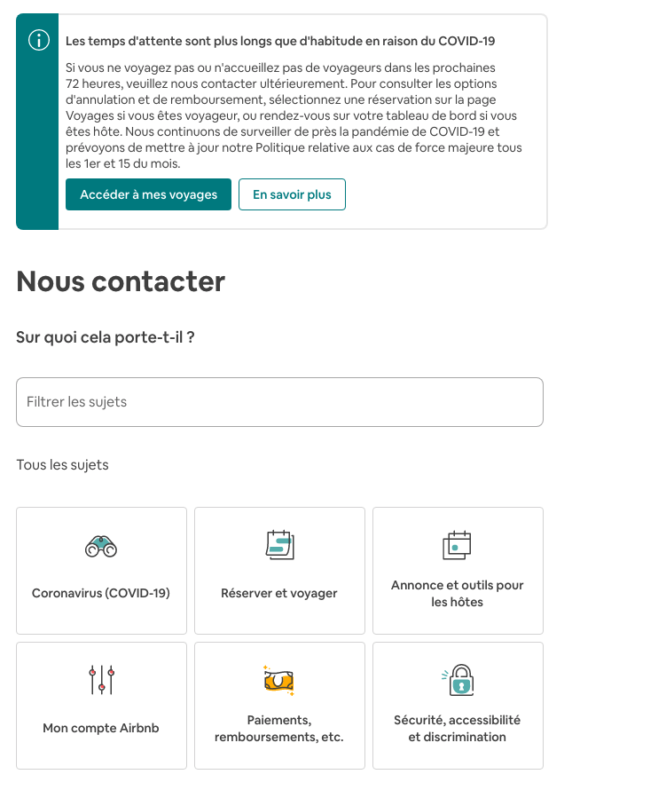 Formulaire contact AirBnB