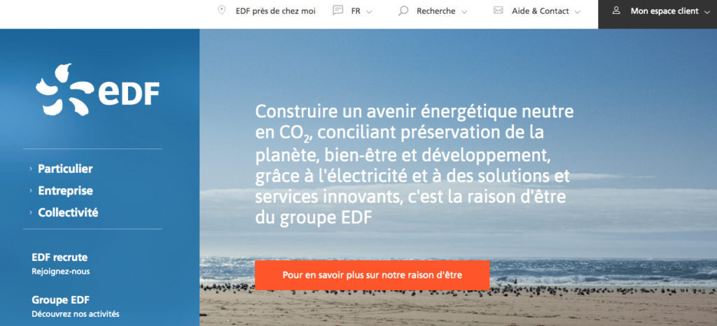 Page accueil EDF