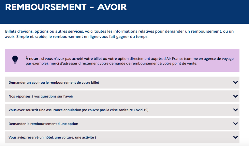 Remboursement Air France
