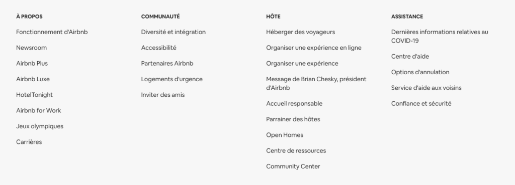 Sommaire AirBnB