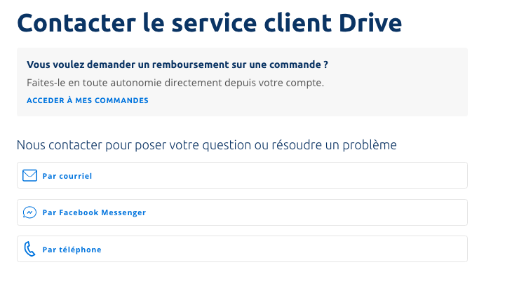 Contacter service client Carrefour Drive