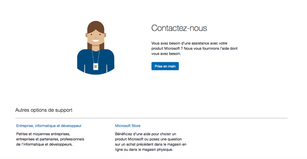 Contacter Microsoft