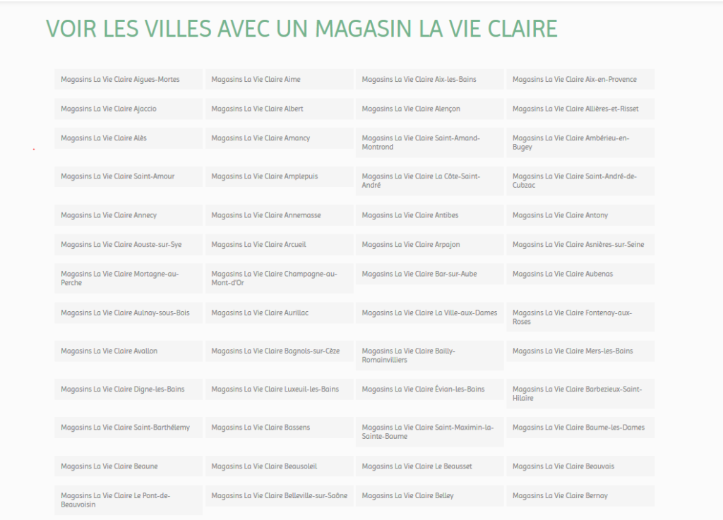 Magasins La Vie Claire