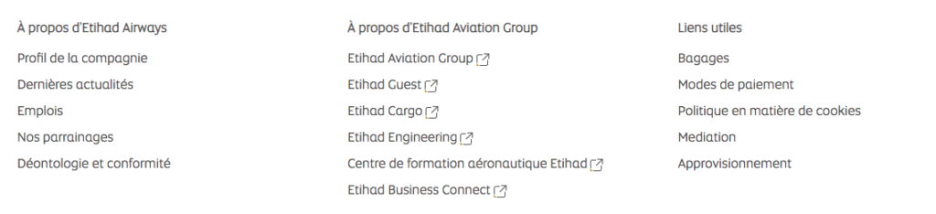 Sommaire Etihad Airways