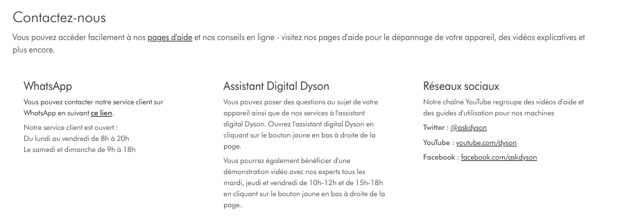 Contact Dyson