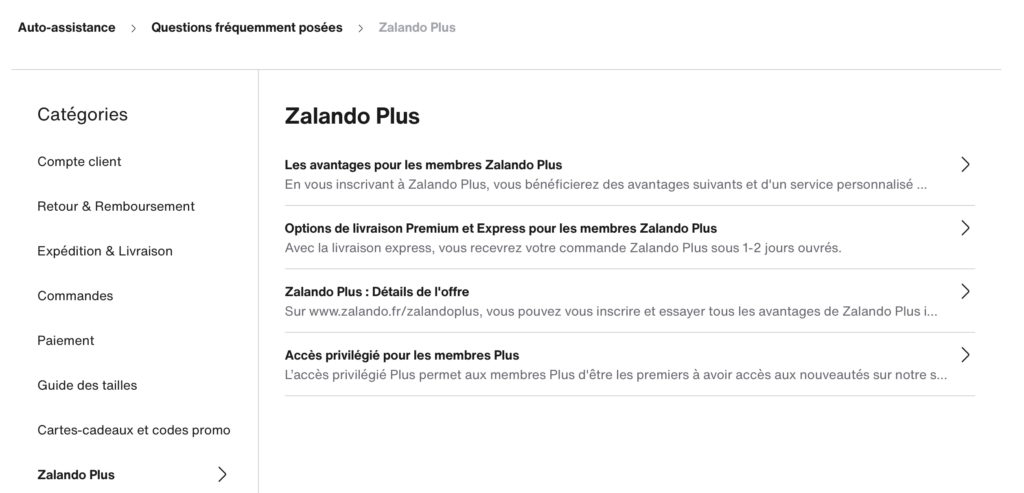 faq Zalando plus 